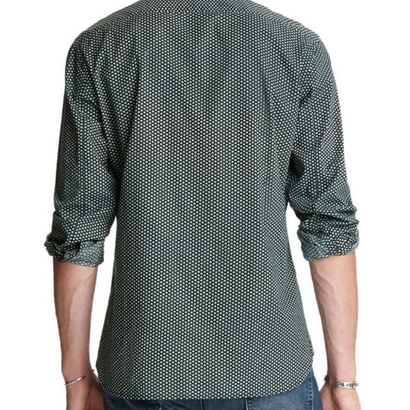 New JOHN VARVATOS Star USA Men's Rodney Geo Patterned Concealed Placket Button S - Picture 3 of 9